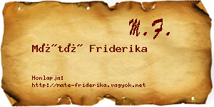 Máté Friderika névjegykártya
