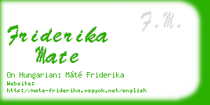 friderika mate business card
