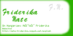 friderika mate business card